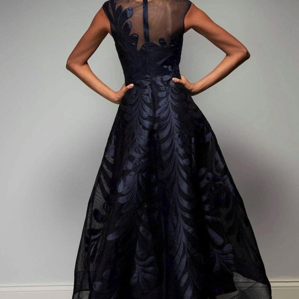 Hynes Park Black Floral Embroidered A-line Dress - Picture 3 of 6